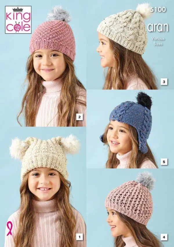 king cole 5100 child hat knitting pattern