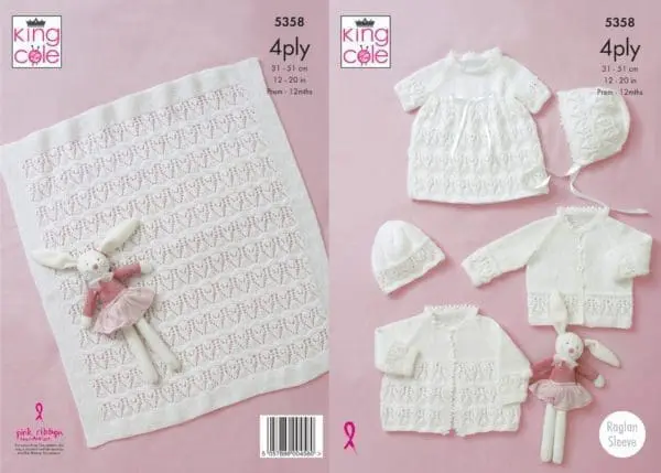 king cole 5358 baby 4ply knitting pattern