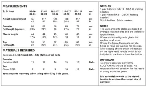 king cole 5990 adult dk knitting pattern