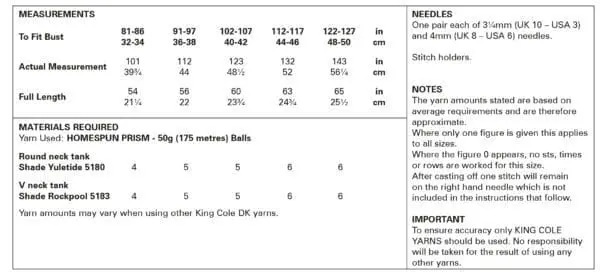 king cole 5994 adult dk top knitting pattern