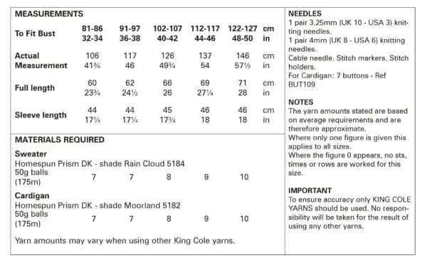 king cole 5998 adult dk knitting pattern