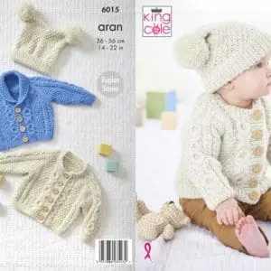 king cole 6015 baby aran knitting pattern