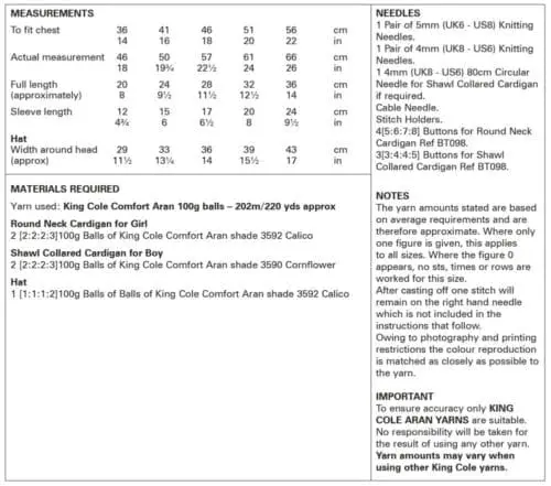 king cole 6015 baby aran knitting pattern