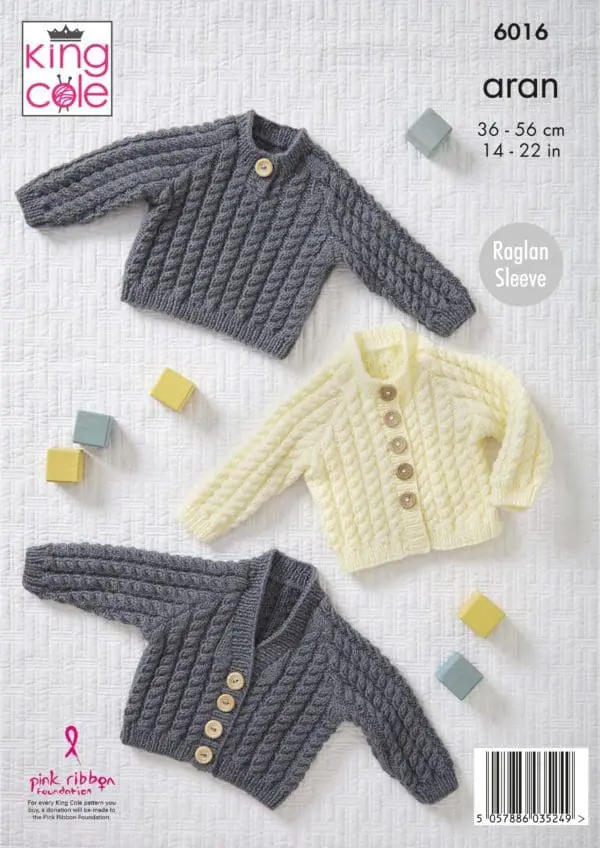 king cole 6016 baby aran knitting pattern