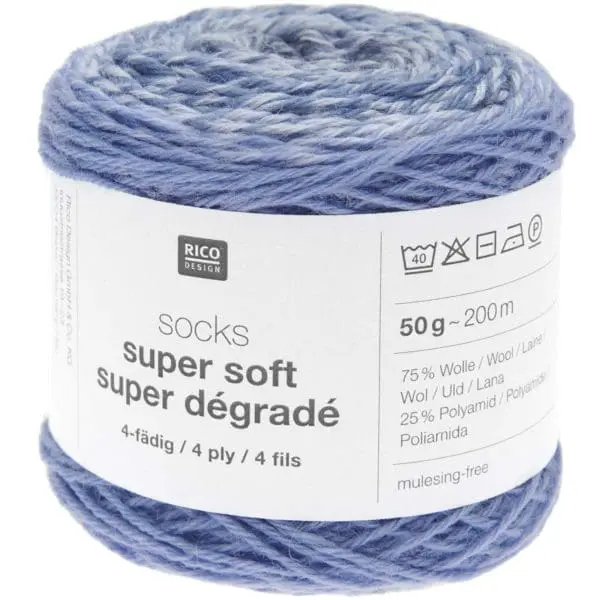 rico super soft 4ply sock yarn blue