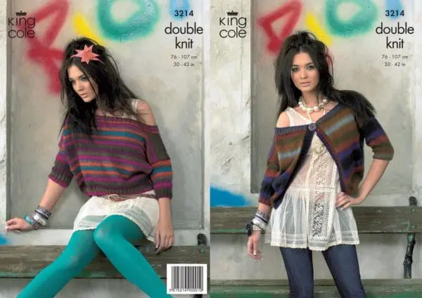 King Cole 3214 Adult DK Cardigan Top Knitting Pattern