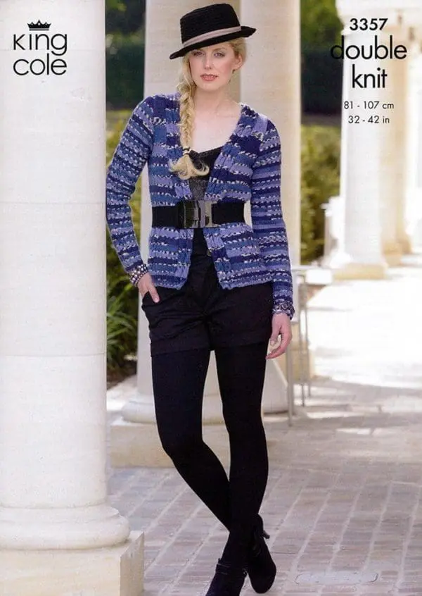 King Cole 3357 Adult DK Cardigan Waistcoat Knitting Pattern