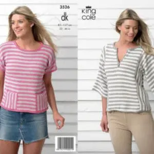 King Cole  3526 Adult DK Top Knitting Pattern