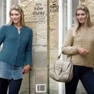 King Cole 3572 Adult Super Chunky Sweater Knitting Pattern
