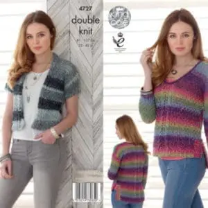 King Cole 4727 Adult Sweater Jacket DK Knitting Pattern