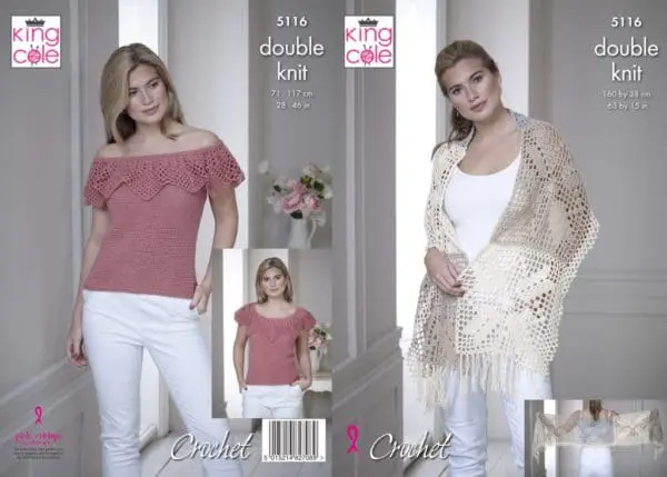 King Cole 5116 Top Crochet Pattern