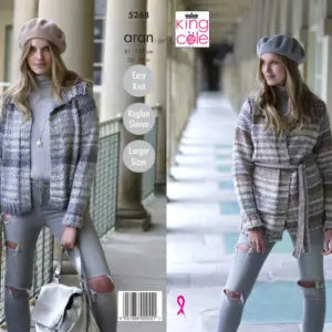 King Cole 5268 Aran Jacket Knitting Pattern