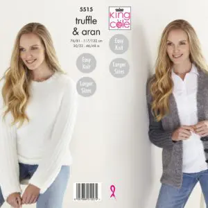 King Cole 5515 Aran Jacket Sweater Knitting Pattern