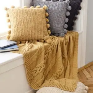 King Cole 5661 Aran Throw Knitting Pattern
