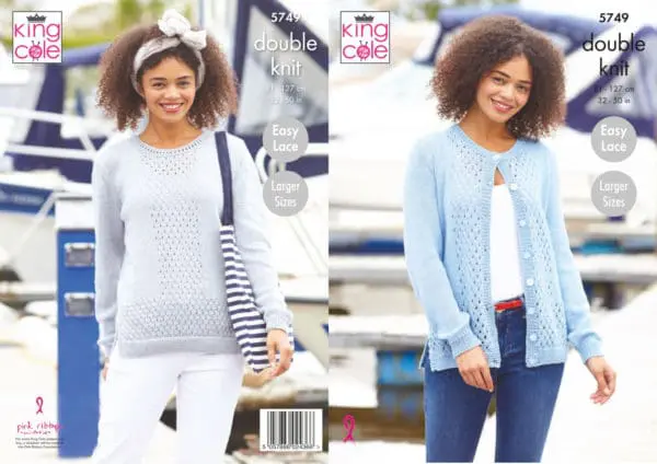 King Cole 5749 Adult DK Cardigan Sweater Knitting Pattern