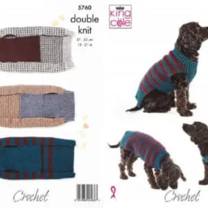 King Cole 5760 DK Dog Coat Crochet Pattern