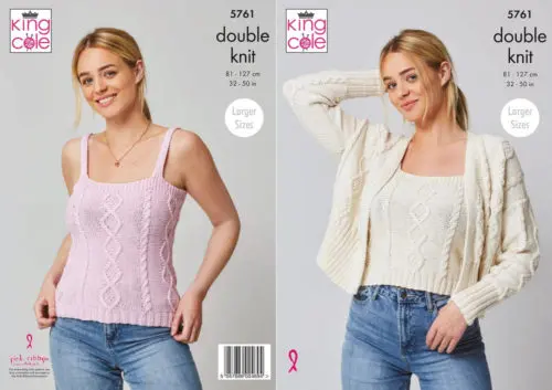 King Cole 5761 Adult Top Cardigan DK Knitting Pattern