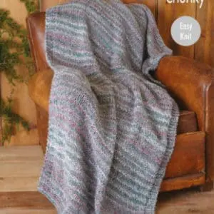 King Cole  5782 Super Chunky Blanket Bed Runner Knitting Pattern