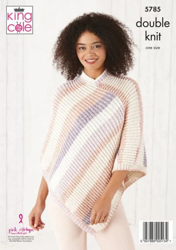 King Cole  5785 DK Poncho Knitting Pattern