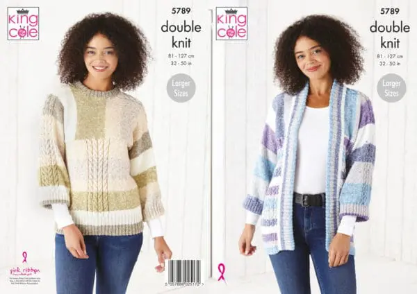 King Cole  5789 DK Sweater jacket Knitting Pattern