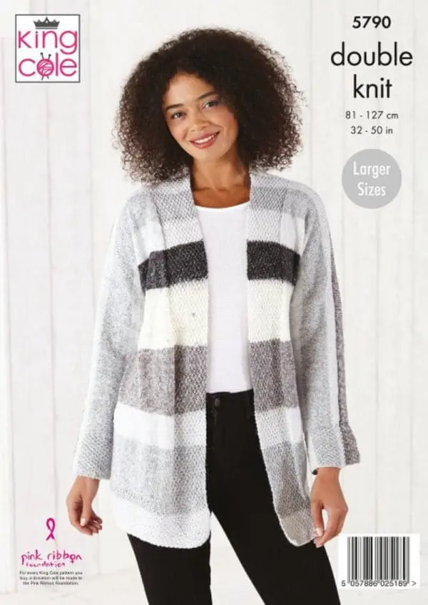 King Cole  5790 DK Cardigan Knitting Pattern