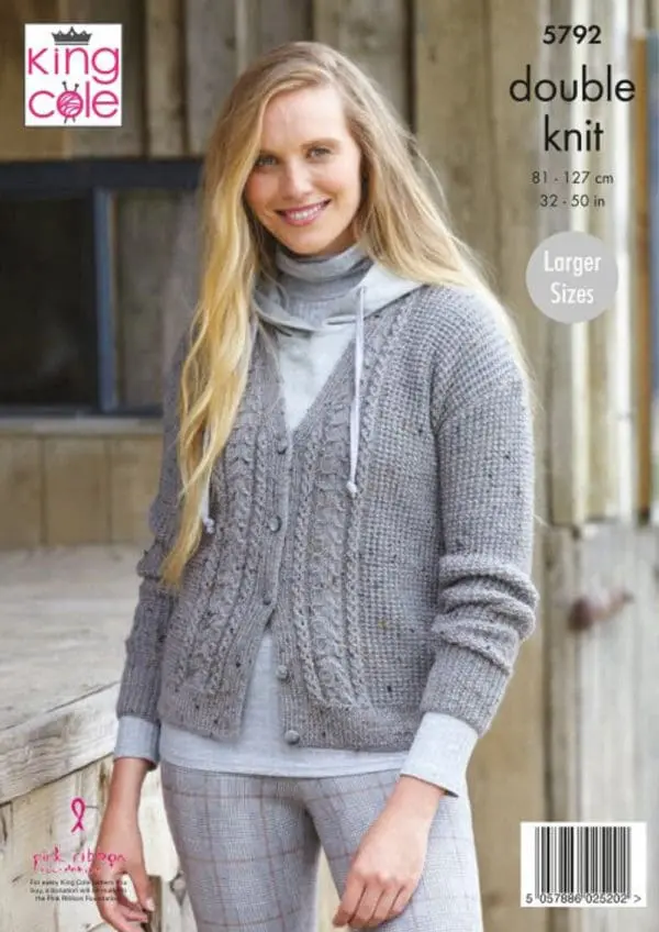 King Cole 5792 DK Adult Cardigan Waistcoat Knitting Pattern