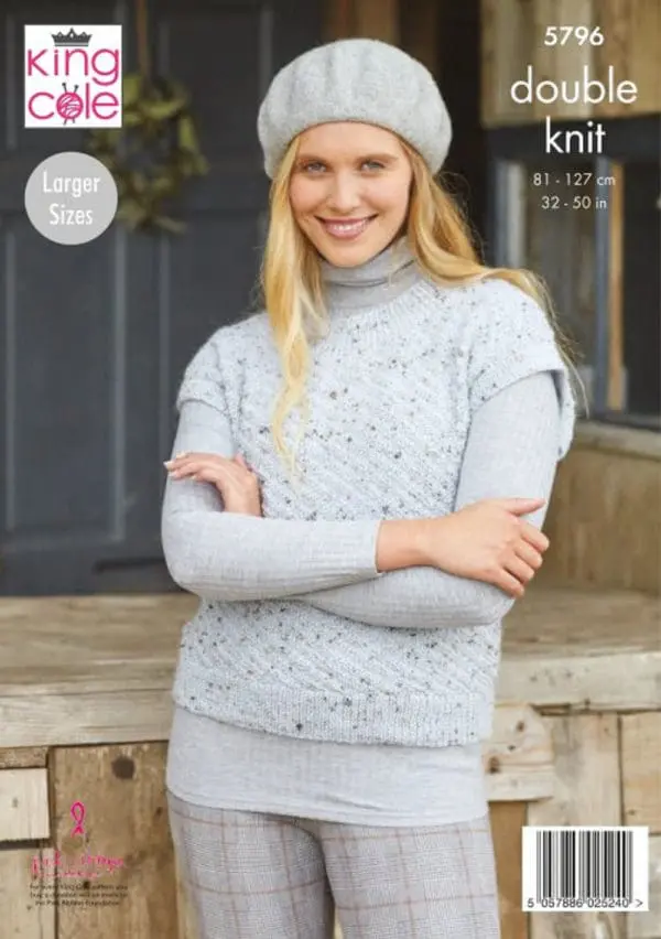 King Cole 5796 DK Adult Tank Knitting Pattern