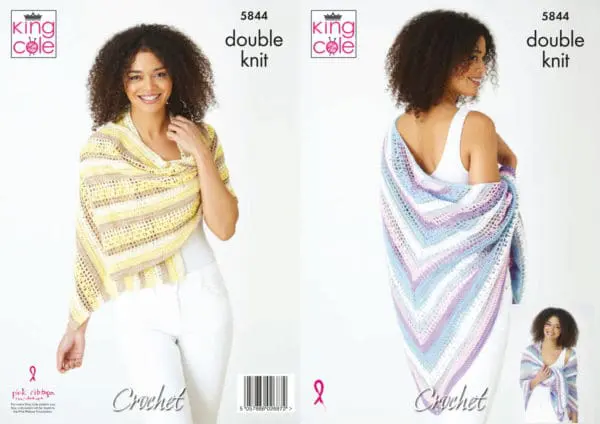 King Cole 5844 Shawl Crochet Pattern