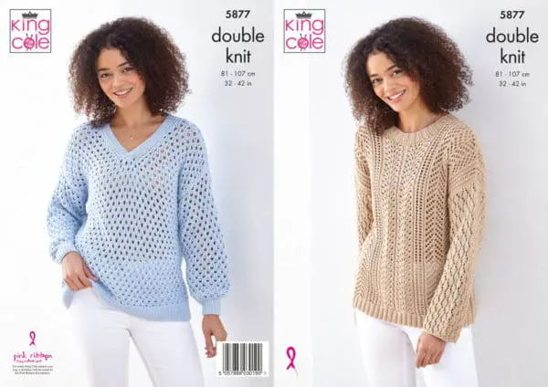 King Cole 5877 Adult DK Sweaters Knitting Pattern