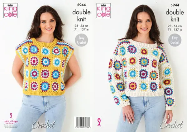 King Cole 5944 Jumper Top Crochet Pattern