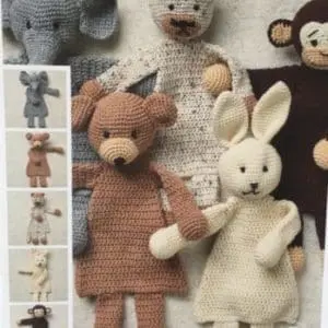 Patons 5 Flat Toys Crochet Pattern and Wool