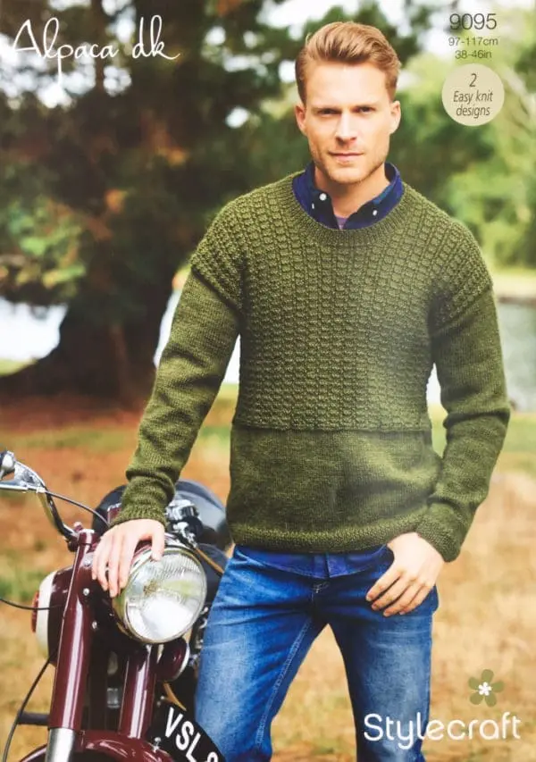 Stylecraft 9095 Knitting Pattern DK Mens Sweater