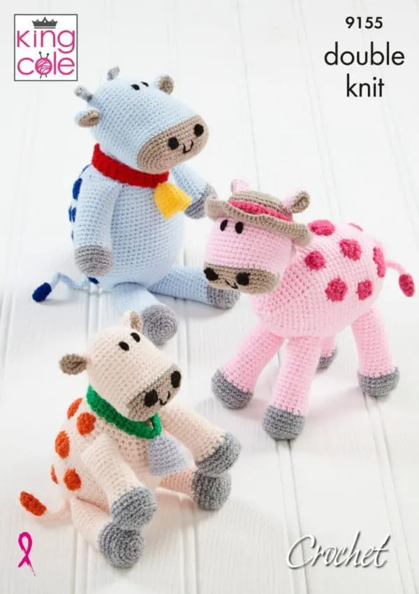 King Cole 9155 Amigurumi Crochet Cow Pattern