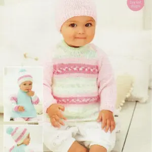 Stylecraft 9269 DK Babies Tunic Hat Knitting Pattern