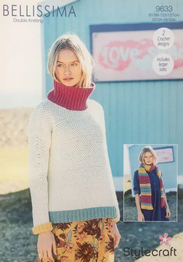 Stylecraft 9633 Sweater Scarf Crochet Pattern