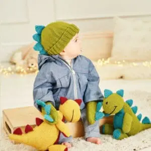 Stylecraft 9853 Childs DK Dinosaur Toy Hat Mittens Knitting Pattern