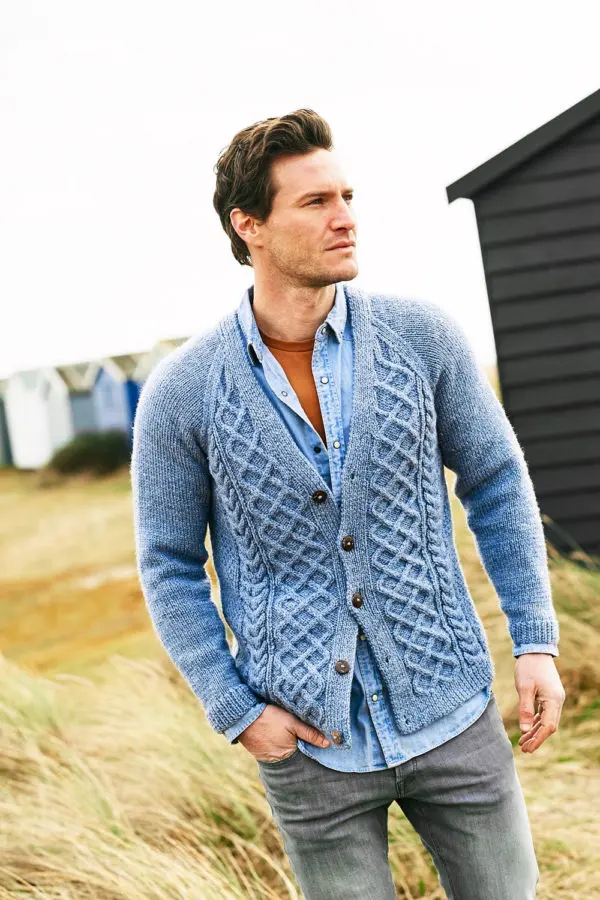 Stylecraft 9876 Aran Mens Cardigan Knitting Pattern