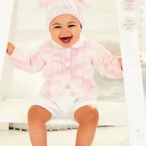 Stylecraft 9901 Baby DK Cardigan Hat Mitts Knitting Pattern