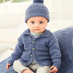 Stylecraft 9907 Baby DK Cardigan Hat Blanket Set Knitting Pattern