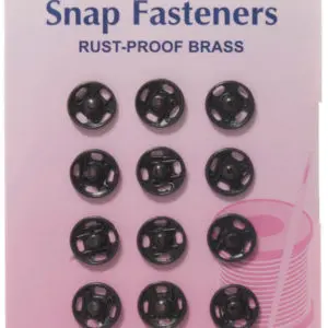 Hemline Black Snap Fasteners Black 9mm Pack of Twelve