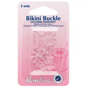 Hemline Clear Bikini Buckles 12mm