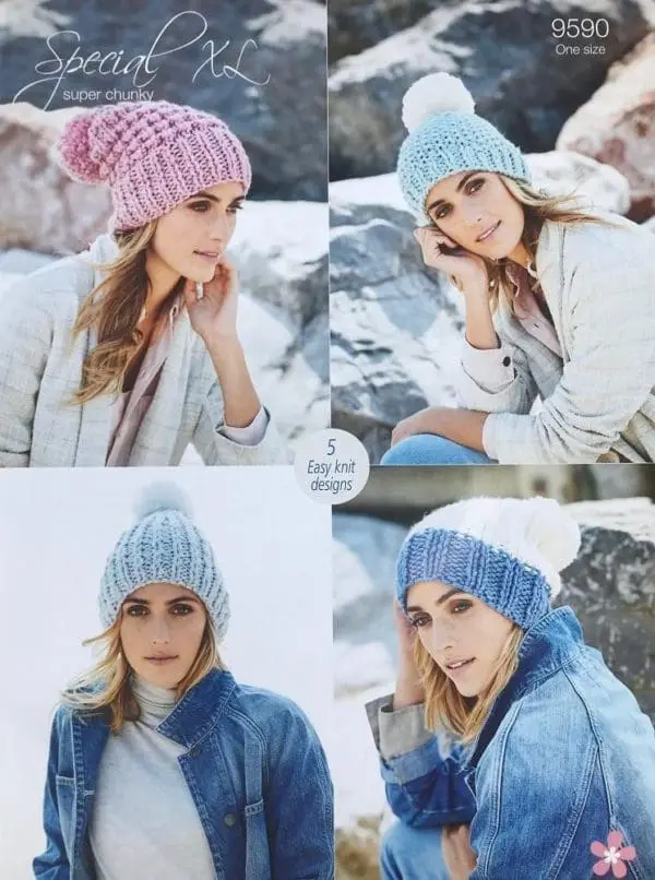 Stylecraft 9590 Adult Super Chunky Hat Knitting Pattern