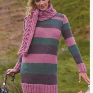 Stylecraft 8545 Adult Chunky Sweater Scarf Knitting Pattern