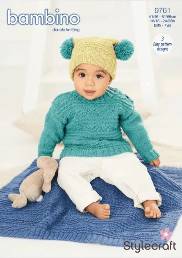 Stylecraft 9761 DK Sweater Hat Knitting Pattern