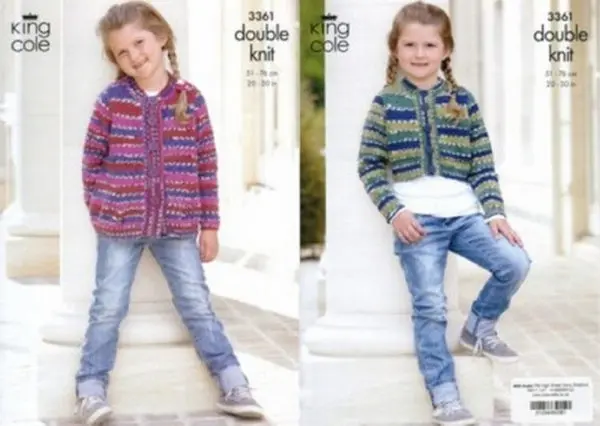 King Cole 3361 DK Childs Cardigan Knitting Pattern