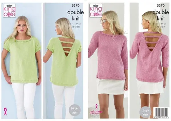 King Cole 5370 DK Ladies Tops Knitting Pattern