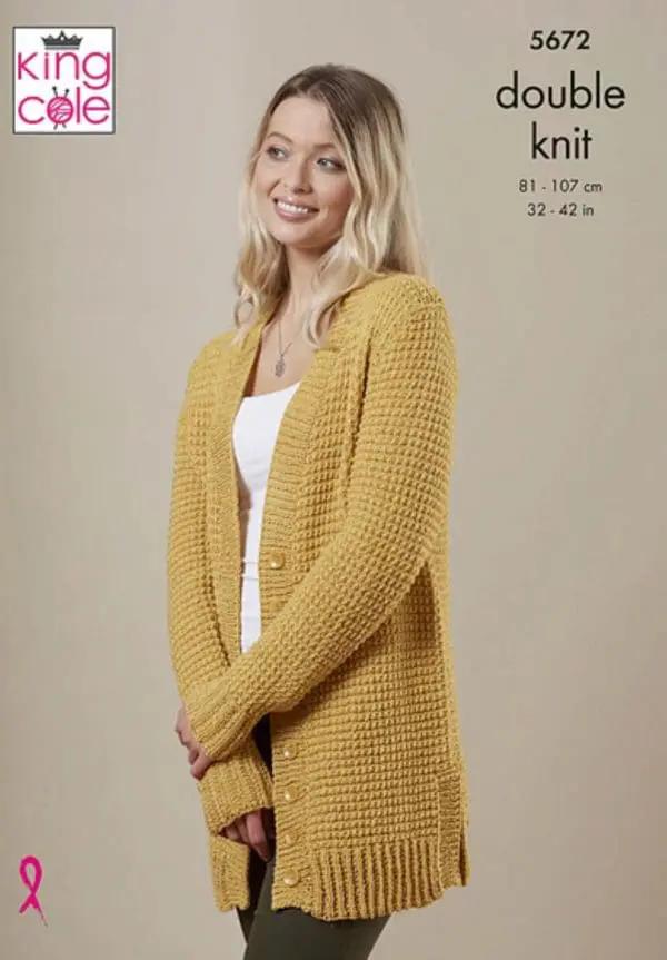 King Cole 5672  DK Woman Sweater Cardigan Knitting Pattern