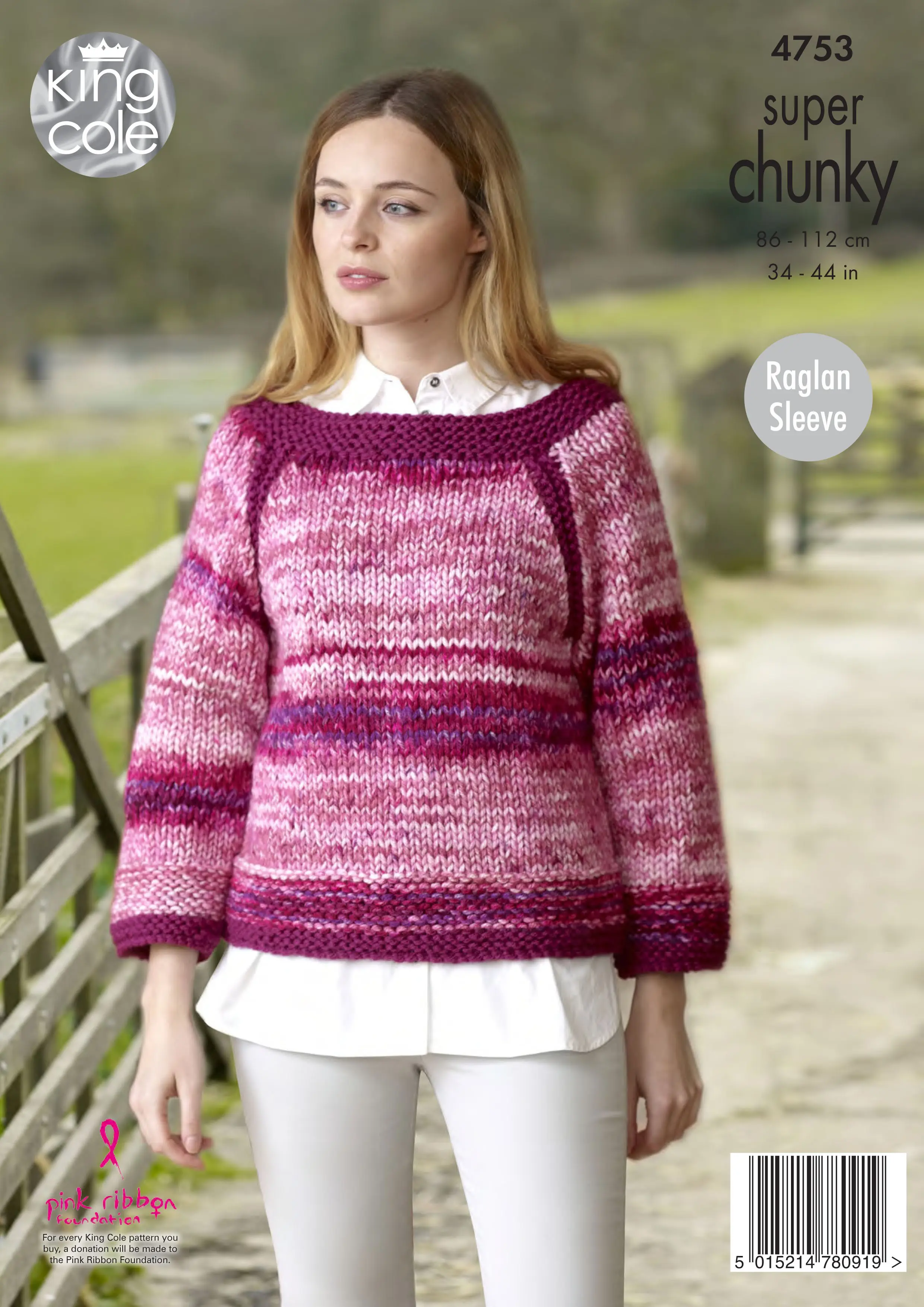 King Cole 4753 Adult Super Chunky Sweater Knitting Pattern
