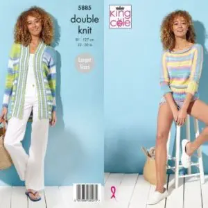 King Cole 5885 Adult DK Sweater Jacket Knitting Pattern