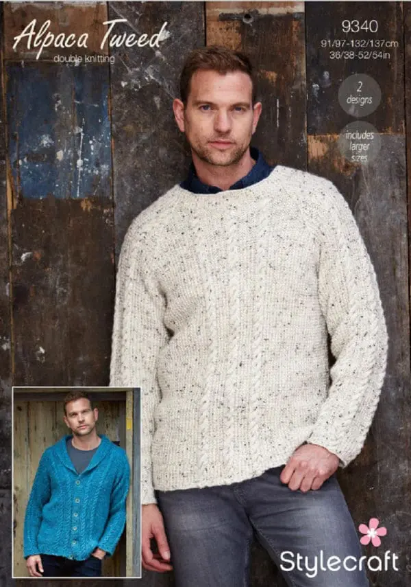 Stylecraft 9340 DK Mens Sweater Knitting Pattern